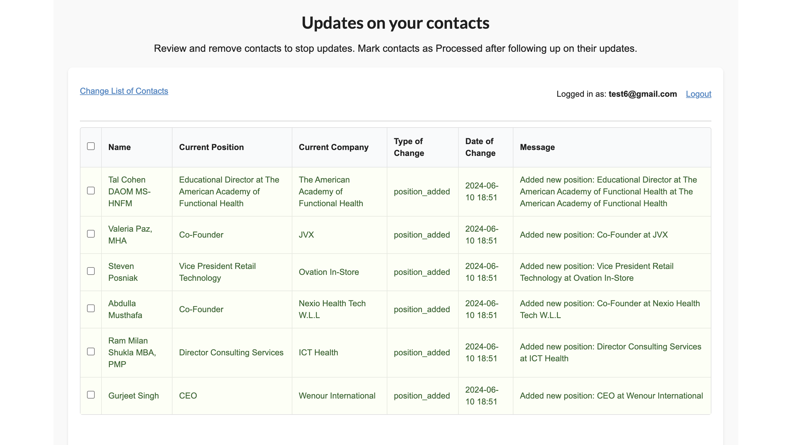 Receive professional updates